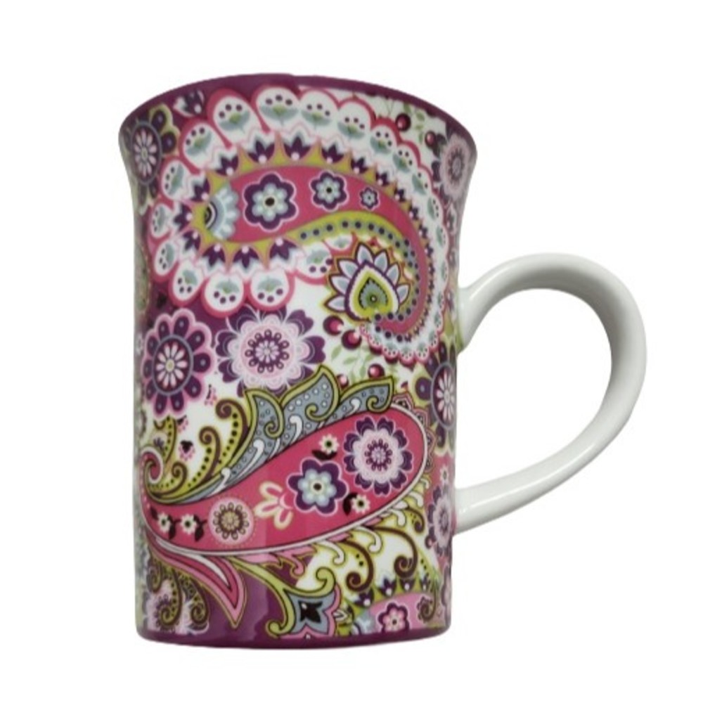 Vera Bradley Coffee Mug Very Berry Paisley Multicolor Microwave Dishwasher Safe